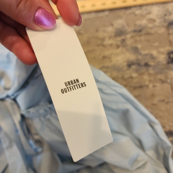 NWT Urban Outfitters Blue Midi Maxi Skirt Stretch Tie Waist Pockets Size Small - Picture 10 of 16